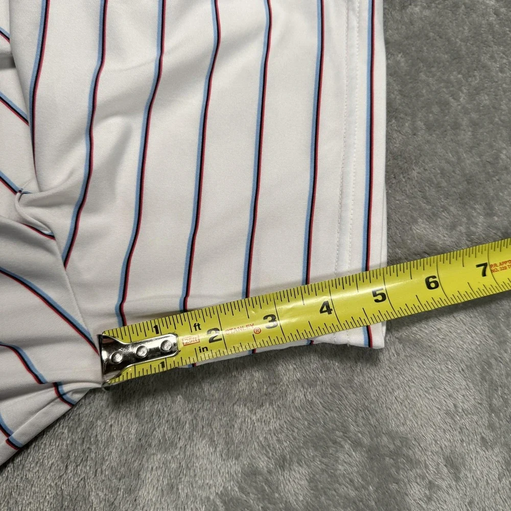 RLX‎ Ralph Lauren Polo Shirt Mens XL White Striped Short Sleeve Golf Performance
